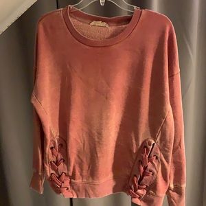 pink sweatshirt with shoelace design from khol’s (medium)